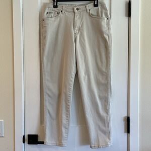 VINTAGE Lee Original Off-White Denim Jeans Women High Rise Straight Leg 14 31x27